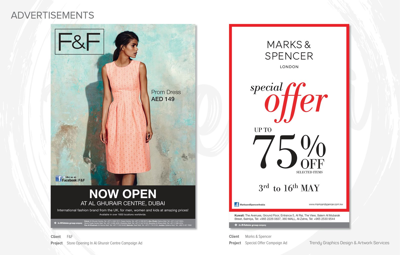 F&F – Store Opening Campaign Ad and Marks & Spencer Special Offer Campaign Ad