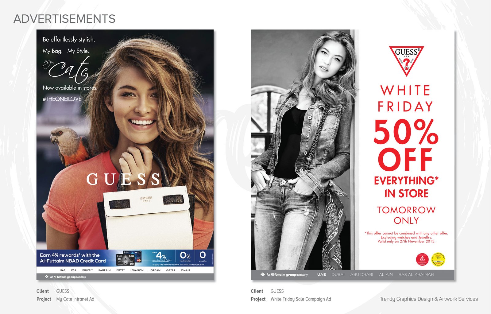 GUESS – My Cate Intranet and White Friday Sale Campaign Ads