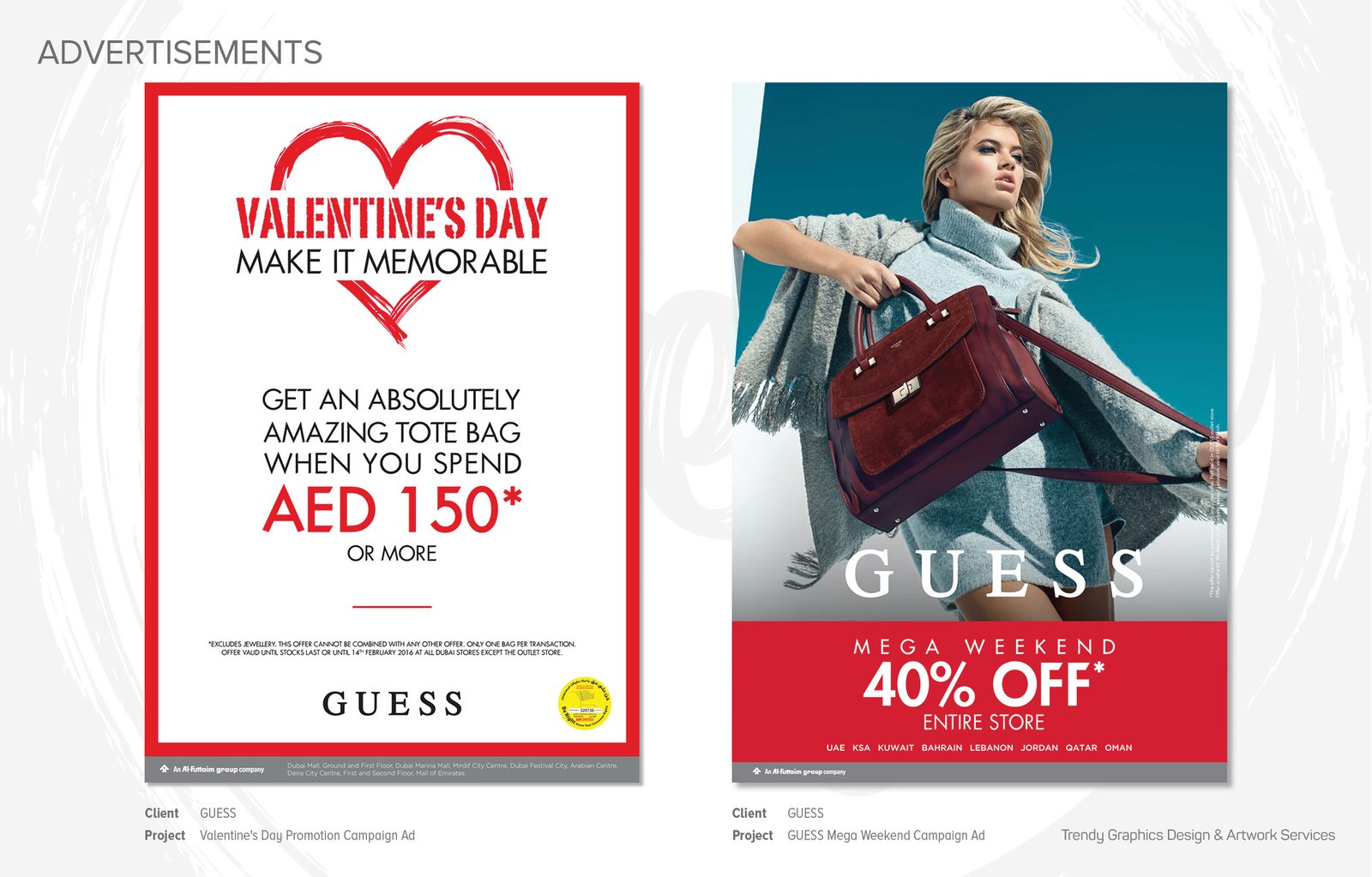 GUESS – Project: Valentine's Day Promotion Campaign and Mega Weekend Campaign Ads