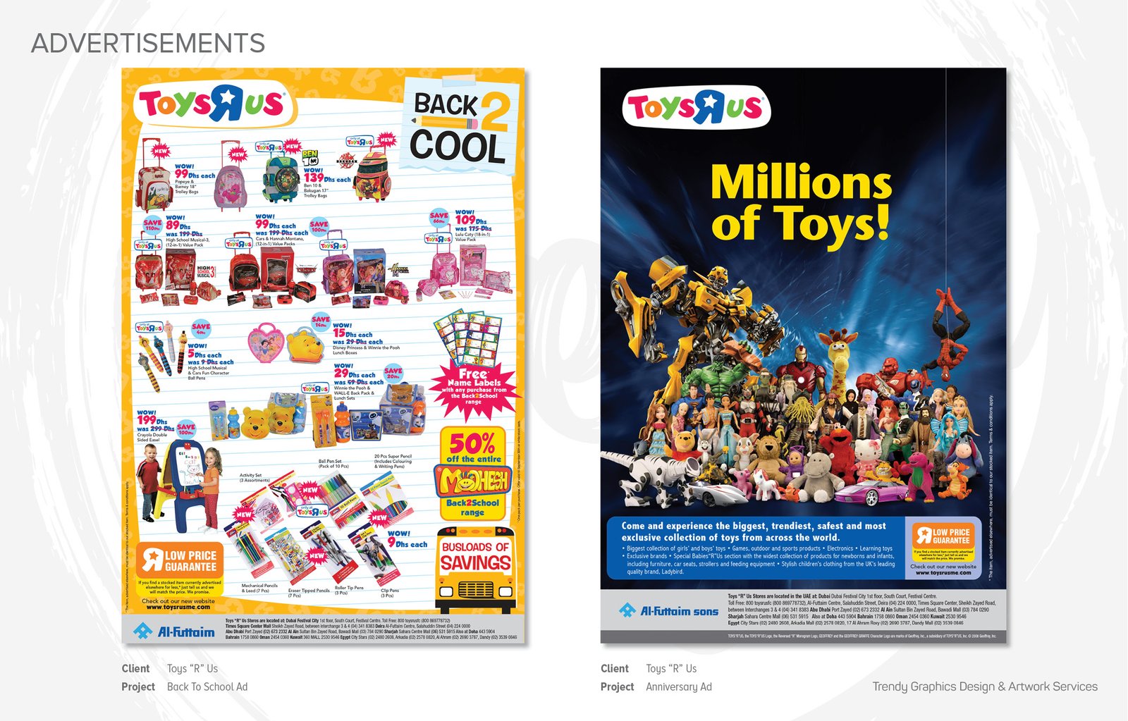 Toys “R” Us – Back To School And Anniversary Ads