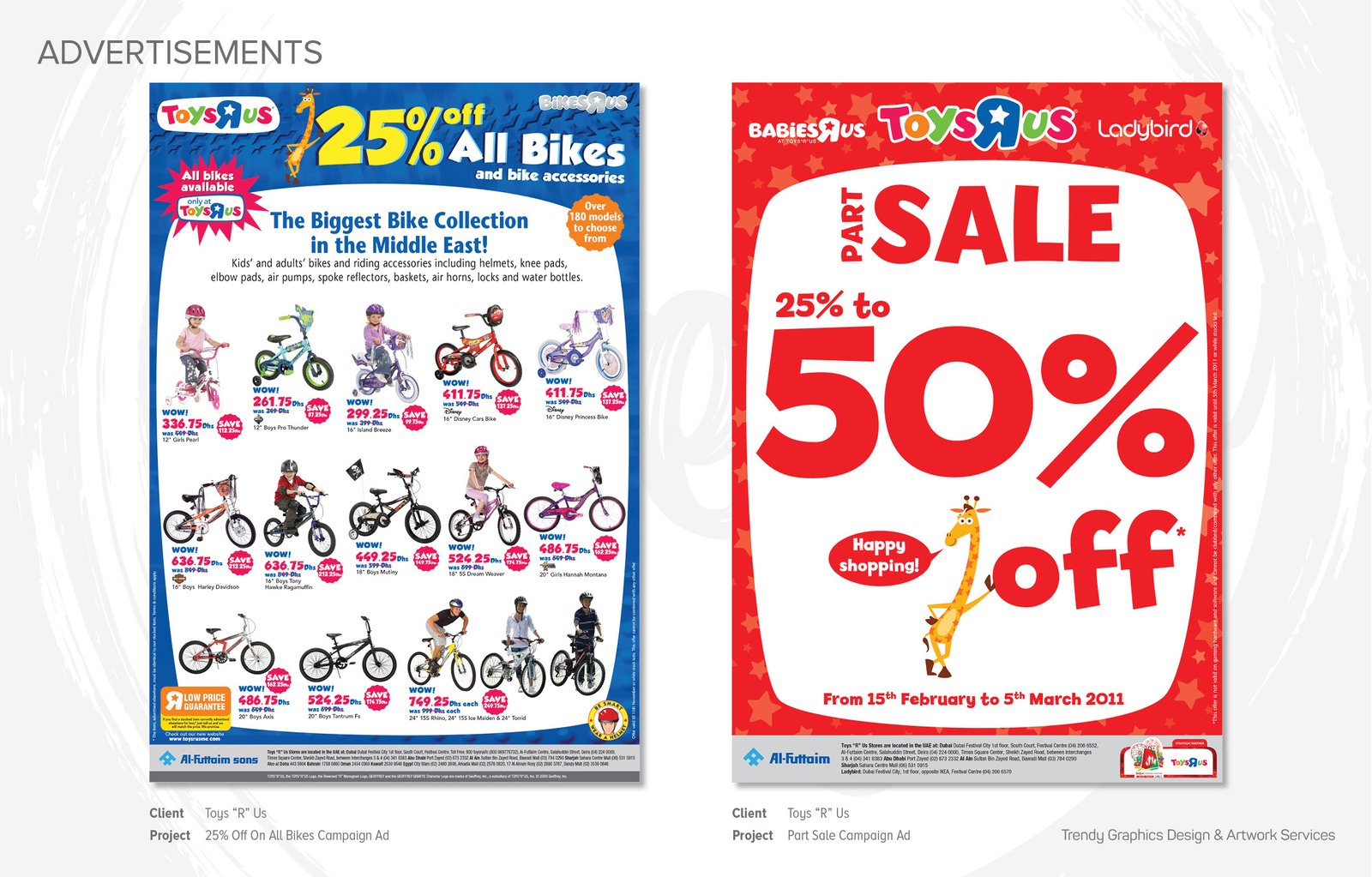 Client: Toys “R” Us – 25% Off On All Bikes Campaign And Part Sale Campaign Ad