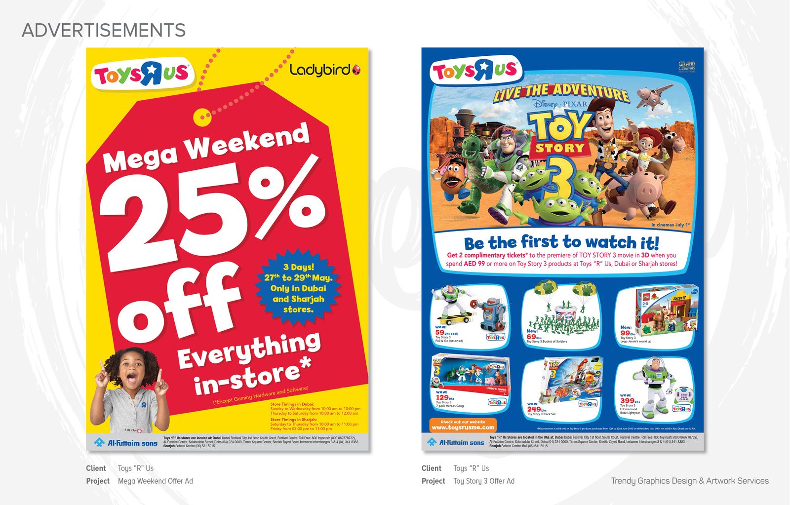 Toys “R” Us – Mega Weekend Offer Toy Story 3 Offer Ads