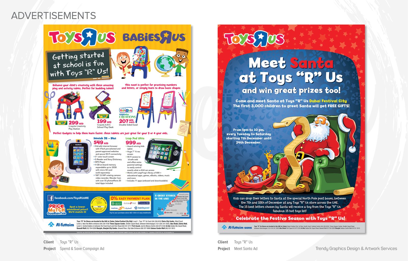 Toys “R” Us – Back To School Campaign And Meet Santa Ads