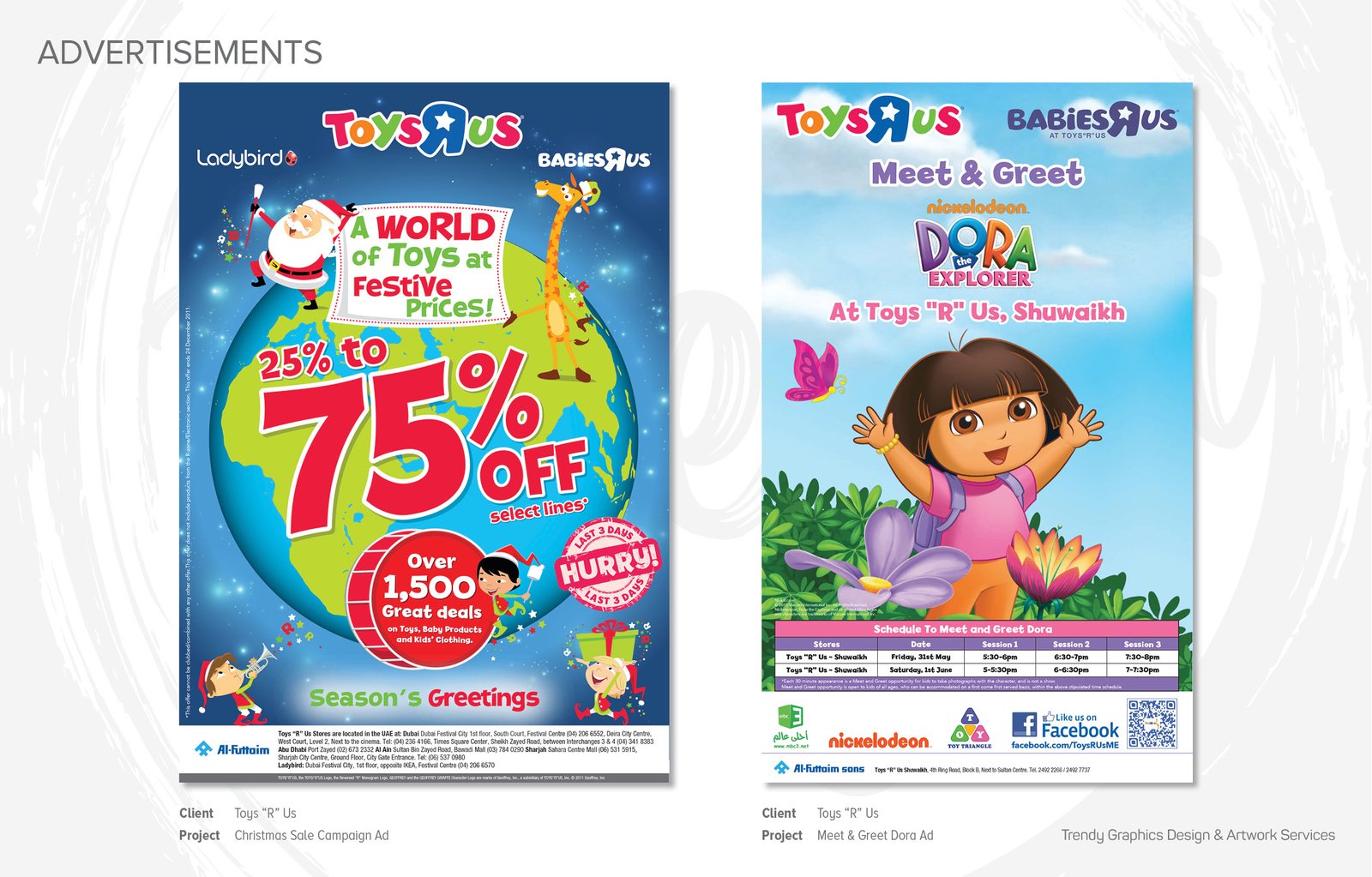 Toys “R” Us – Christmas Sale Campaign And Meet & Greet Dora Ads