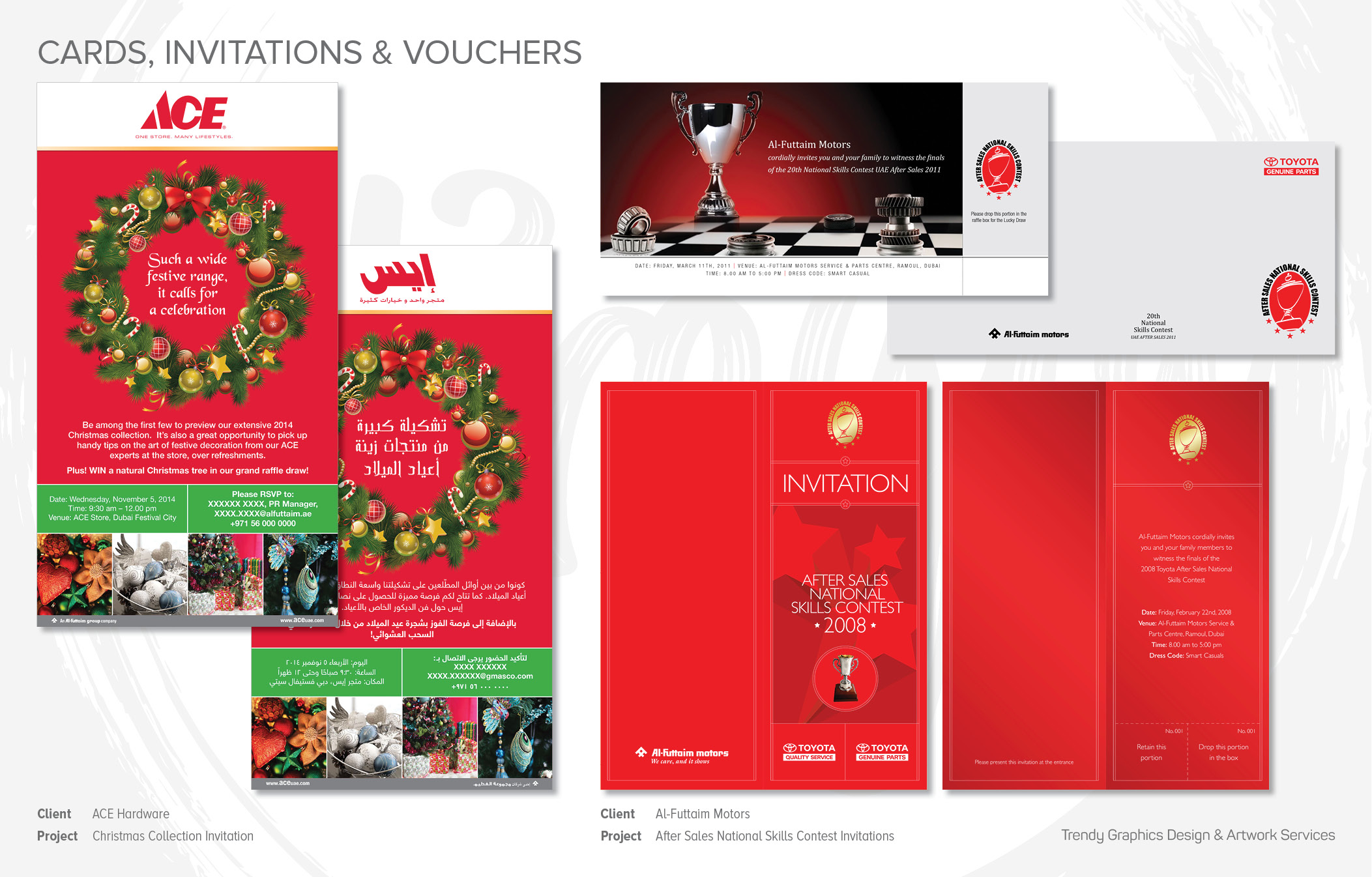 ACE Hardware – Christmas Collection Invitation, Al-Futtaim Motors – After Sales National Skills Contest Invitations