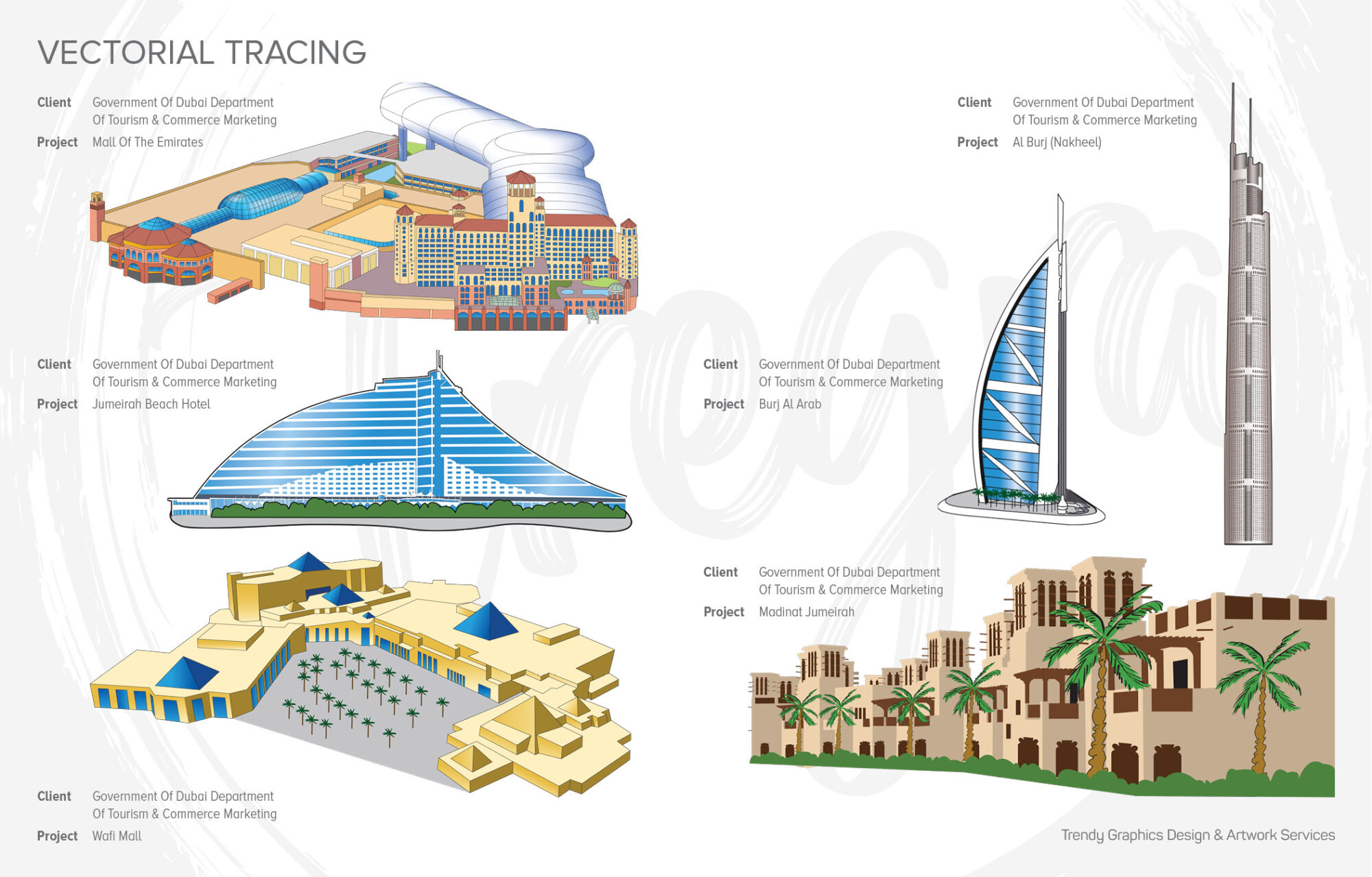 Government Of Dubai Department Of Tourism & Commerce Marketing – Mall Of The Emirates, Jumeirah Beach Hotel, Burj Al Arab, Al Burj (Nakheel), Wafi Mall and Madinat Jumeirah