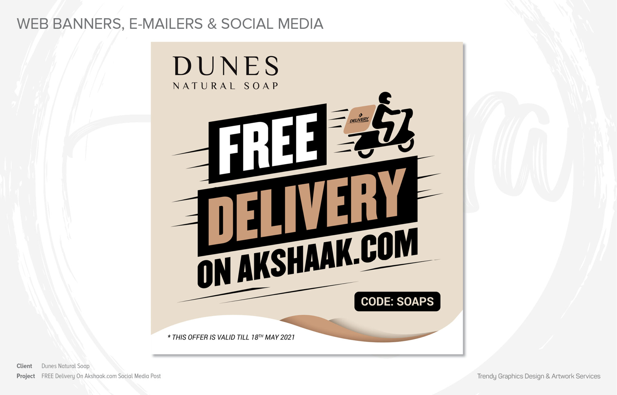 Dunes Natural Soap – FREE Delivery On akshaak.com Social Media Post