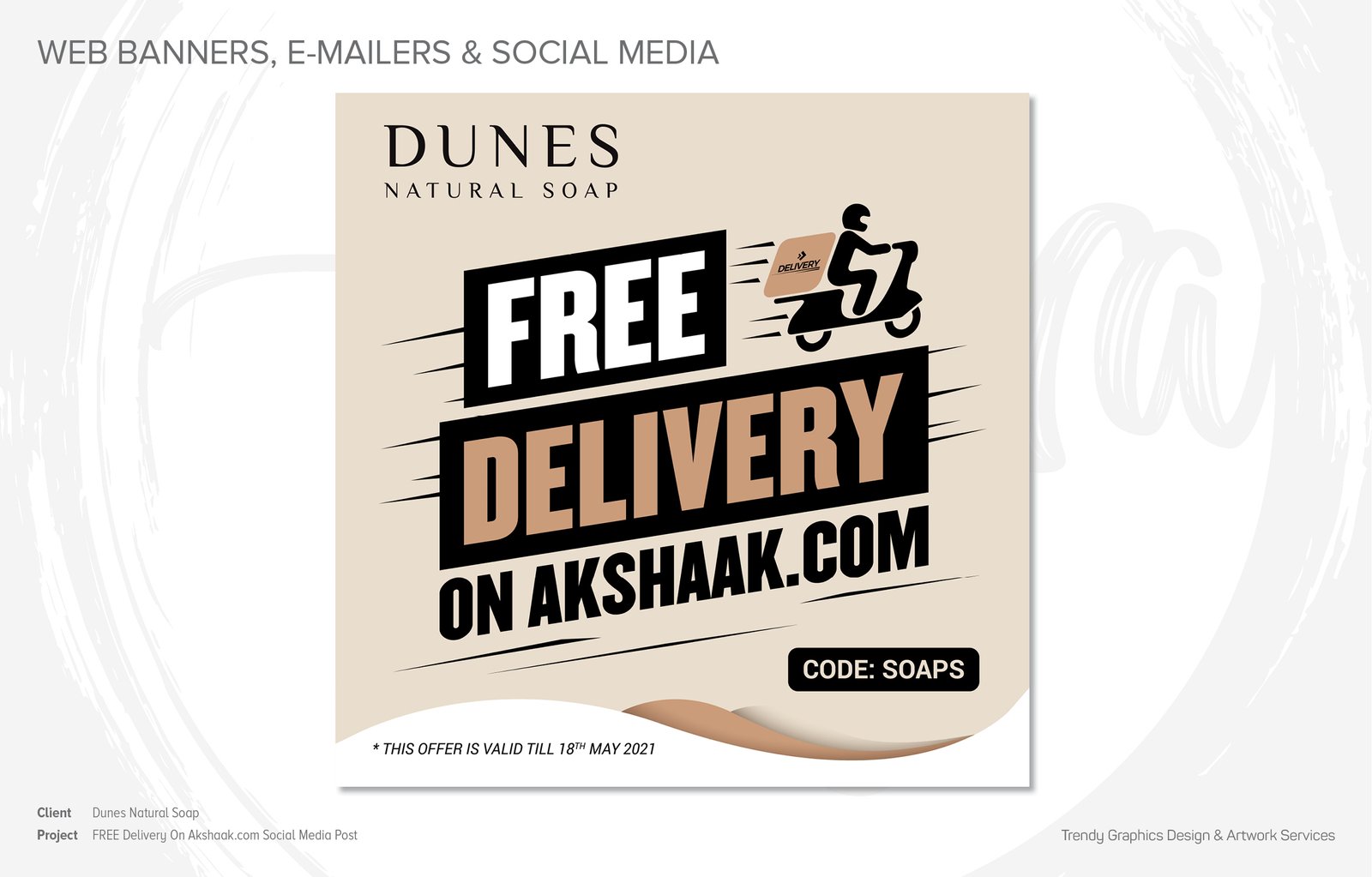 Dunes Natural Soap – FREE Delivery On akshaak.com Social Media Post